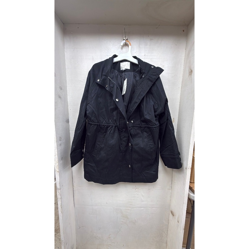 #68 A New Day Womens Black Lightweight Utility Jacket Size XS Full Zip